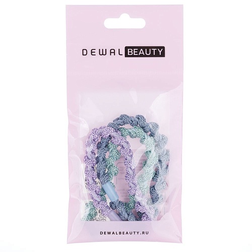 Резинки для волос сиреневый, мятный, серо-синий Dewal Beauty 3 шт