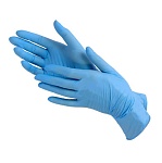 Перчатки парик/маник/косм GLOVES НИТРИЛОВЫЕ неопудрен.текстурир голубые 7 гр пара S 100 шт