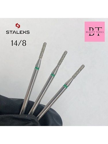 Фреза алмазная цилиндр закругленная зеленая d 1,4мм раб.часть 8 мм 104.141.534.014 Staleks Pro