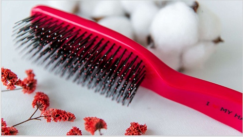 Щетка парикмахерская Spider 1501 маджента глянцевая размер M I love my hair