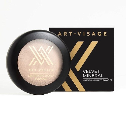 Пудра запеченная для лица 01 светло-бежевый Velvet Mineral Art-Visage 9 гр