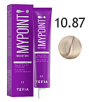 10,87 Гель-краска для волос экстра светлый блонд коричн-фиолет Tone On Tone Hair Coloring Tefia 60мл