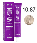 10,87 Гель-краска для волос экстра светлый блонд коричн-фиолет Tone On Tone Hair Coloring Tefia 60мл