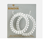 Резинка для волос спиралька цвет серебрянный металлик большая 5-6 см пластик  Rinova 2шт