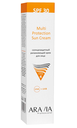 Крем для лица SPF-30 солнцезащитный увлажняющий Multi Protection Sun Aravia 100 мл