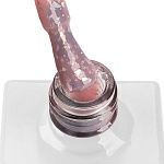 12 Полигель для ногтей жидкий с голографической поталью пудровый Poly Gel TNL 10 мл