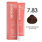 7,83 Крем-краска для волос перманентная блондин коричнево-золотистый Ambient Tefia 60 мл