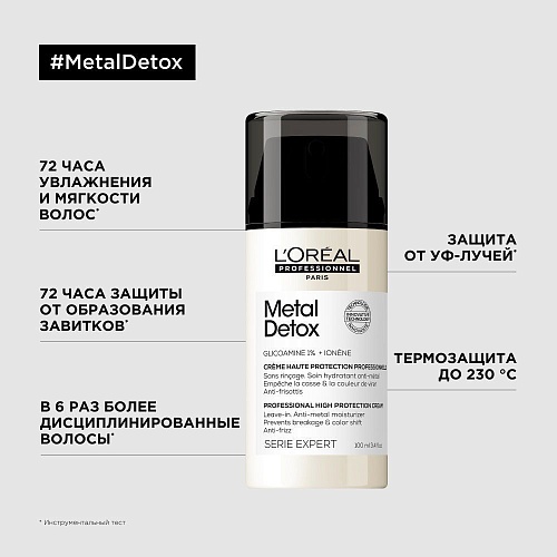 Крем для волос несмываемый инновационный уход Metal Detox L'oreal Professionnel 100 мл
