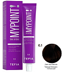 6,1 Гель-краска для волос темный блондин пепельный Tone On Tone Hair Coloring Tefia 60 мл