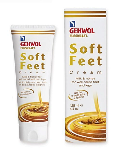 Крем для ног шелковый Молоко и мёд с гиалуроновой кислотой Soft Feet Gehwol 125 мл