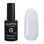04 База для ногтей камуфлирующая каучуковая с шиммером Glitter Rubber Base Grattol 9 мл