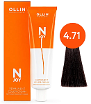 4,71 Крем-краска перманентная шатен коричнево-пепельный N-Joy Ollin Professional 100 мл