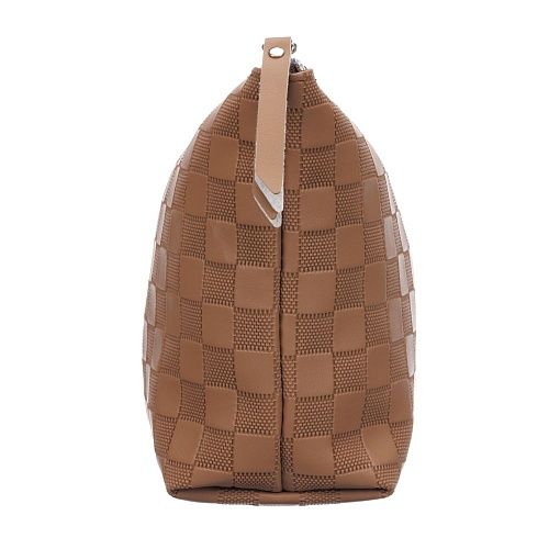 Косметичка для аксессуаров Шашки коричневая Dewal Beauty 23*8,5*17 см