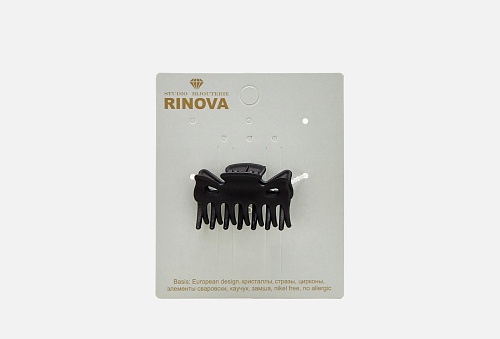 Краб черный для волос средний 4-5см металл пластик  Rinova