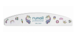 Пилка полукруглая для ногтей белая Единорог 180/240 грит Runail