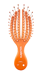 Расческа для сухих и влажных волос мини DetanglingOctopusBrushMini Orange 5458-G4 оранжевая Solomeya