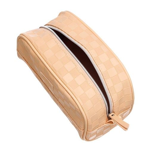 Косметичка для аксессуаров Шашки абрикос Dewal Beauty 24*11*13 см