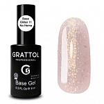 11 База для ногтей камуфлирующая каучуковая с шиммером Glitter Rubber Base Grattol 9 мл