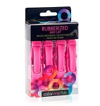 Зажим с прорезиненным покрытием фуксия 4 шт Rubberized Jaw Clip