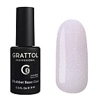 03 База для ногтей камуфлирующая каучуковая с шиммером Glitter Rubber Base Grattol 9 мл