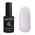 03 База для ногтей камуфлирующая каучуковая с шиммером Glitter Rubber Base Grattol 9 мл