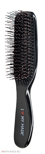 Щетка парикмахерская Spider 1501 черная глянцевая размер M I love my hair