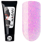 26 Полигель Нежная фуксия (блеск) в тубе AcryGel Naomi Irisk 15 гр