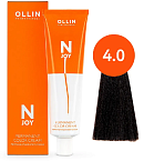 4,0 Крем-краска перманентная шатен N-Joy Ollin Professional 100 мл