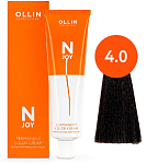 4,0 Крем-краска перманентная шатен N-Joy Ollin Professional 100 мл
