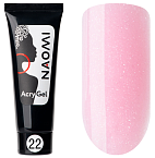 Полигель 22 Нежно-розовый (мерцание) в тубе AcryGel Naomi 15 гр