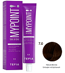 7,0 Гель-краска для волос блондин натуральный Tone On Tone Hair Coloring Tefia 60 мл