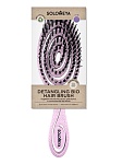 Расческа-био подвижная с натуральной щетиной сиреневая Detangling Bio Hair Brush Lilac Solomeya