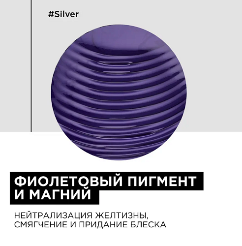 Шампунь против желтизны придающий блеск седым волосам Expert Silver L'oreal Professionnel 300 мл
