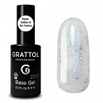 09 База для ногтей камуфлирующая каучуковая с шиммером Glitter Rubber Base Grattol 9 мл