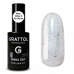09 База для ногтей камуфлирующая каучуковая с шиммером Glitter Rubber Base Grattol 9 мл