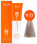9,72 Крем-краска перманентная блондин коричнево-фиолетовый N-Joy Ollin Professional 100 мл