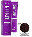 6,87 Гель-краска для волос темный блондин коричнево-фиолет Tone On Tone Hair Coloring Tefia 60 мл