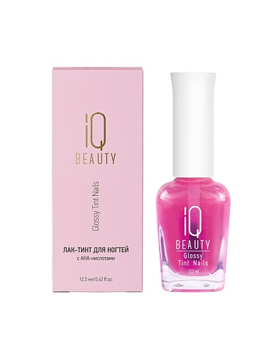 Лак-тинт для ногтей с AHA-кислотами Pink Glass Glossy Tint Nails IQ Beauty 12,5 мл
