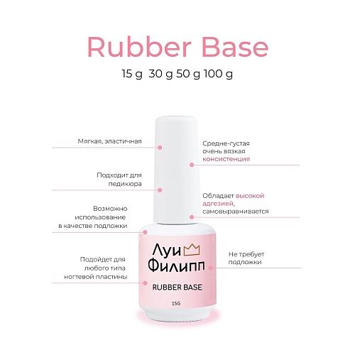 База эластичная для ногтей Rubber Base Луи Филипп 15 мл