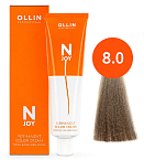 8,0 Крем-краска перманентная светло-русый N-Joy Ollin Professional 100 мл