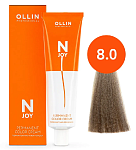 8,0 Крем-краска перманентная светло-русый N-Joy Ollin Professional 100 мл