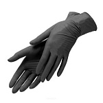 Перчатки парик/маник/косм GLOVES НИТРИЛОВЫЕ неопудрен.текстурир черные 7 гр пара S 100 шт