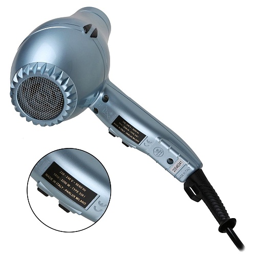 Фен для волос Advance Light Ceramic+Ionic 2200 Вт ионизация 2 насадки серо-голубой Parlux