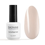 База для ногтей камуфлирующая с шиммером Светло-бежевая Rubber Base Natural Shine Monami 15 мл