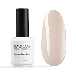 База для ногтей камуфлирующая с шиммером Светло-бежевая Rubber Base Natural Shine Monami 15 мл