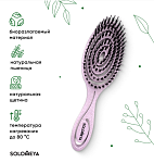 Расческа-био подвижная с натуральной щетиной сиреневая Detangling Bio Hair Brush Lilac Solomeya