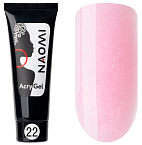 22 Полигель Нежно-розовый (мерцание) в тубе AcryGel Naomi Irisk 15 гр