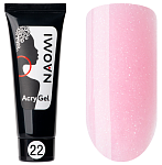 22 Полигель Нежно-розовый (мерцание) в тубе AcryGel Naomi Irisk 15 гр