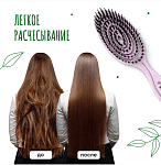 Расческа-био подвижная с натуральной щетиной сиреневая Detangling Bio Hair Brush Lilac Solomeya