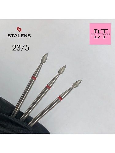 Фреза алмазная капля красная d 2,3 мм рабочая часть 5 мм 104.257.514.023 Staleks Pro
